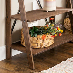 Brown Ladder Bookcase Potted Plants to Laundry Baskets, to Books, There are so Many Ways to Use This Rustic Ladder Bookcase