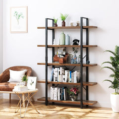 Standard Bookcase Bookshelf Displays Panels and Black Iron Support Make the Whole Shelf Elegant and Practical Decorating your Home