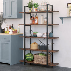 Standard Bookcase Bookshelf Displays Panels and Black Iron Support Make the Whole Shelf Elegant and Practical Decorating your Home