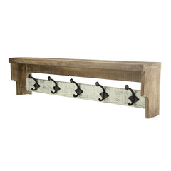 Nicola Wall Mounted Coat Rack A smooth top shelf provides additional storage and display option