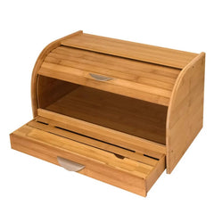 Wooden Bread Box  fit 3 full length breads, the door works well, smoothly