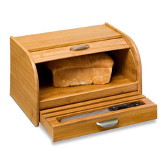 Wooden Bread Box  fit 3 full length breads, the door works well, smoothly