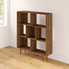 Cube Bookcase Open Back Panels Display Decorative Accents, Framed Family Photos, Books Square Compartments