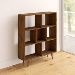 Cube Bookcase Open Back Panels Display Decorative Accents, Framed Family Photos, Books Square Compartments