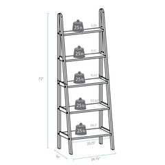 White Solid Wood Ladder Bookcase Makes a Stylish Home for your Books and Display Framed Photos and Keep your Favorite Potted Plants