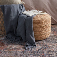 Round Pouf Ottoman Organic Accent To Any Space Seating, a Side Table or Coffee Table, or a Footrest