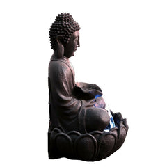 Resin Meditating Buddha Fountain with LED Light Meditating Buddha Fountain is Perfect for your Home or Garden