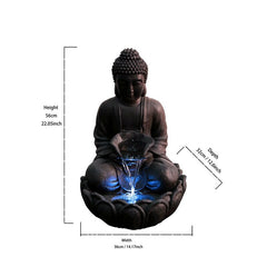 Resin Meditating Buddha Fountain with LED Light Meditating Buddha Fountain is Perfect for your Home or Garden