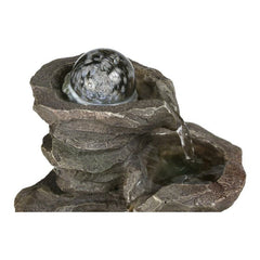 Resin 4-Tier Cascading Rock Falls Tabletop Water Relaxation Fountain with Light Portable, Great for Décor in Any Rooms