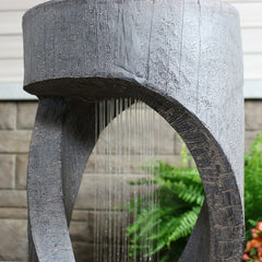 Resin Fountain with Light This Outdoor Fountain Adds a Bold, Contemporary Look to any Garden, Patio, or Backyard