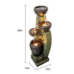 40 Inch Outdoor Water Fountain Outdoor Garden Fountain With Contemporary Design Perfect For Office or Garden, Patio