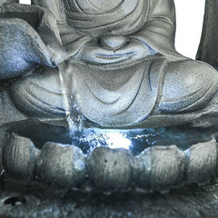 Resin Buddha Tabletop Water Fountain for Home and Office Decoration Sculpture Fountain with Light