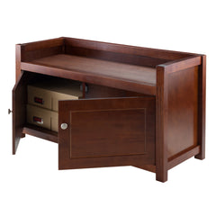 Winsome Wood Charleston Storage Bench, Walnut Finish