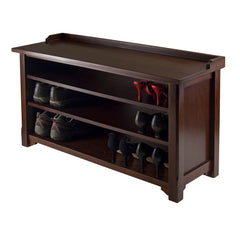 Winsome Wood Dayton Bench, Shoe Storage, Walnut Finish