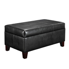 Dorel Living Rectangular Upholstered Storage Ottoman, Black