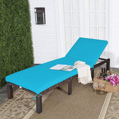 Long Reclining Single Chaise with Cushions all-Weather Resistant and Durability Provides You with Comfortable Seating