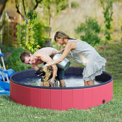 Pet Swimming Pool Bathing Tub Multiple Uses Collapsible Dog Bathtub, Toddler Swimming Pool, Sandbox, or Ball Pit