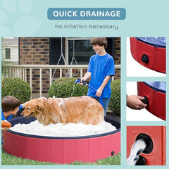 Pet Swimming Pool Bathing Tub Multiple Uses Collapsible Dog Bathtub, Toddler Swimming Pool, Sandbox, or Ball Pit