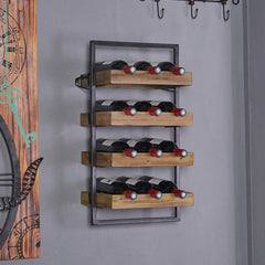 Aaron 12 Bottle Wall Mounted Wine Bottle Rack in Beige