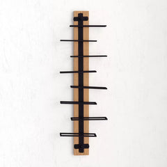 Wall Mounted Wine Bottle Rack in Brown/Black