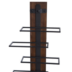 Wall Mounted Wine Bottle Rack in Brown/Black