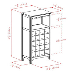 Northpoint 20 Bottle Floor Wine Bottle & Glass Rack in Espresso