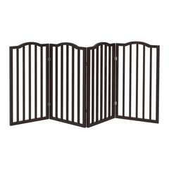 4-Panel Wooden Pet Gate Free-Standing Barrier Can Be Used to Block off Access to Certain Areas Stairs, Hallways