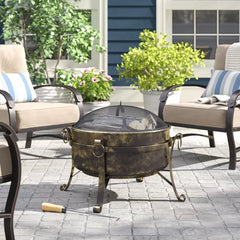 Flanigan Steel Wood Burning Fire Pit outdoor fireplace is a great way to make the most of any patio or deck