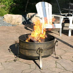 Flanigan Steel Wood Burning Fire Pit outdoor fireplace is a great way to make the most of any patio or deck