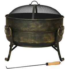 Flanigan Steel Wood Burning Fire Pit outdoor fireplace is a great way to make the most of any patio or deck