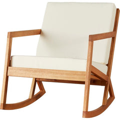 Outdoor Rocking Solid Wood Chair with Cushions Weather-Resistant Finish Makes it Perfect for Your Indoor or Outdoor Arrangement