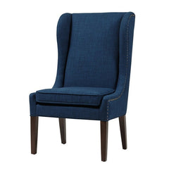 Wingback Chair Adds Stately Style To Any Living Room or Den Four Tapered Legs and Features Neutral-Hued Polyester