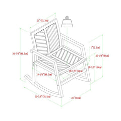 Brown Outdoor Weather-Resistant Patio Rocking Chair is Sturdy and Durable, Chevron Pattern  Back and Seat