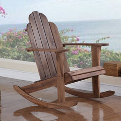 Outdoor Rocking Solid Wood Chair Perfect for Adding Seating to Any Patio or Outdoor Space Smooth Rocking Motion