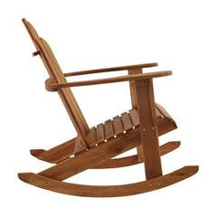 Outdoor Rocking Solid Wood Chair Perfect for Adding Seating to Any Patio or Outdoor Space Smooth Rocking Motion