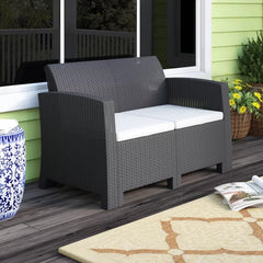 Create an Amazing Outdoor Space with this Comfortable and Stylish Dark Gray Patio Loveseat