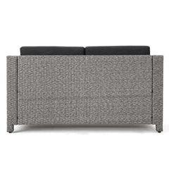 Outdoor Wicker Loveseat with Cushions Woven Polyethylene Wicker, and it Water-Resistant