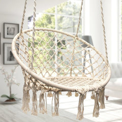 Porch Swing Swing into relaxation Hanging Rope Swing Chair Hammock is the Perfect Addition to Your Home, Patio, or Garden