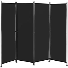 4-Panel Room Divider Folding Privacy Screen with Adjustable Foot Pads