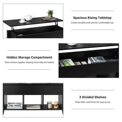 Lift Top Coffee Table with Storage Lower Shelf