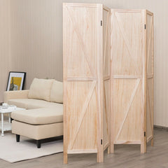 4 Panels Folding Wooden Room Divider