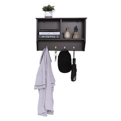 Hanging Entryway Shelf, Coat Rack Wall Mounted Floating Shelf With 4 Hooks And Storage Cabinets Storage to Display Your Favorite Decorations