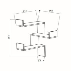 3 Piece Corner Shelf Modern Wall Shelf Stackable Take on Corner Shelving Perfect for Any Home or Office