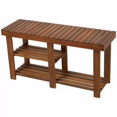 Shoe storage entryway bench Salamone 3-Tier Wood Storage Bench