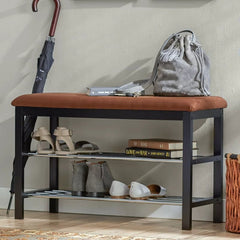 Wooden Standing 8 Pair Shoe Storage Bench