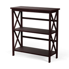 3-Tier Bookshelf Wooden Open Storage Bookcase for Home Office