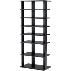 7-Tier Dual 14 Pair Shoe Rack Free Standing Concise Shelves Storage