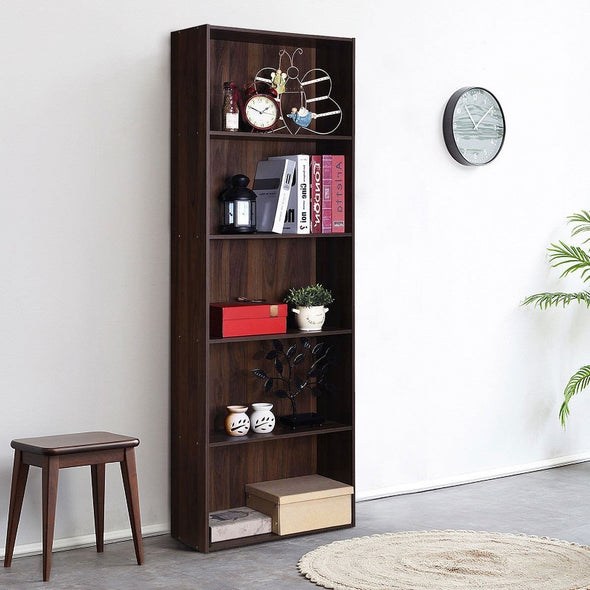 5-Shelf Storage Bookcase Modern Multi-Functional Display Cabinet