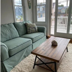 Laguna Coffee Table with Storage Four Flared Legs with X-Shaped Supports to Create a Farmhouse Open Bottom shelf