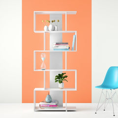 Geometric Bookcase Perfect for Space Saving Partitioned Shelf, Providing Perfect Platforms for Displaying Framed Photos